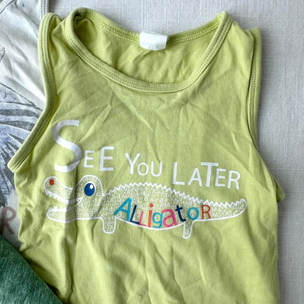Baby Gap Junk Food H&M Toddler Boys‎ Tank Top Bundle Batman Alligator 12-24M